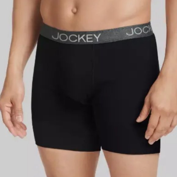 Jockey Generation 3-PAIR Stay New, cool & put Cotton Boxer Briefs Black NWT - Picture 1 of 4